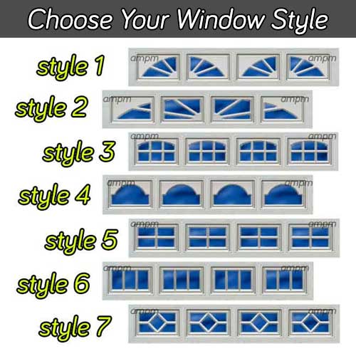 New garage door sale with different window styles